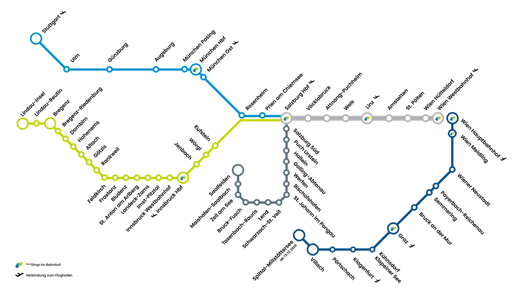 Westbahn Streckennetz 2027 Westbahn Streckennetz 2027
