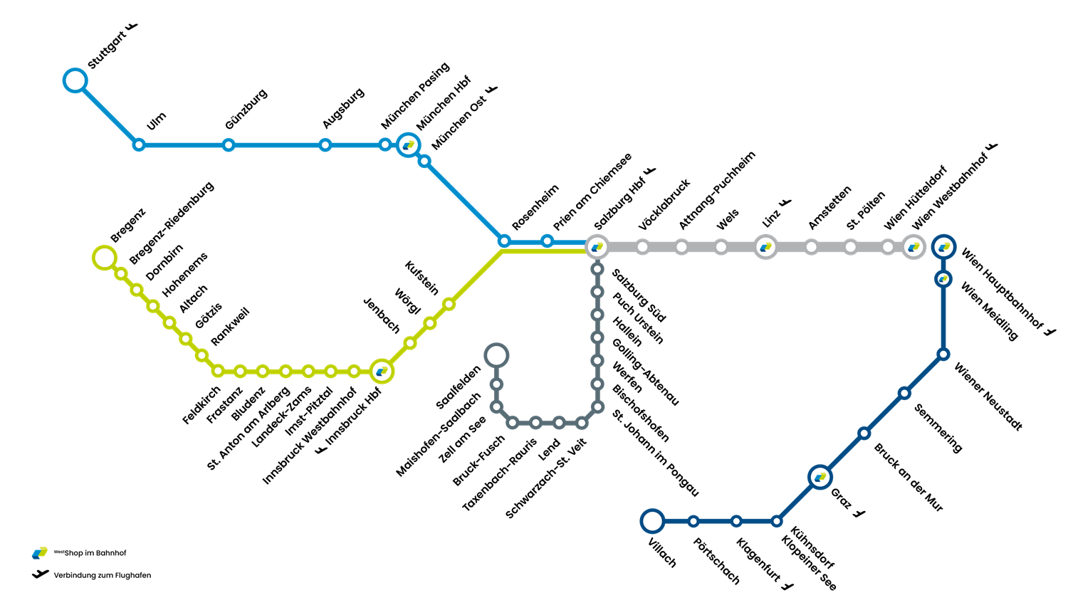 Westbahn Streckennetz 2026 Westbahn Streckennetz 2026 2. Halbjahr